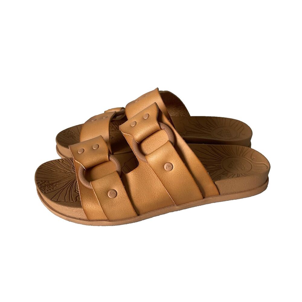 REEF Cushion Vera Cruz Slip On Sandals Natural Brown Tan Women's Size 7
